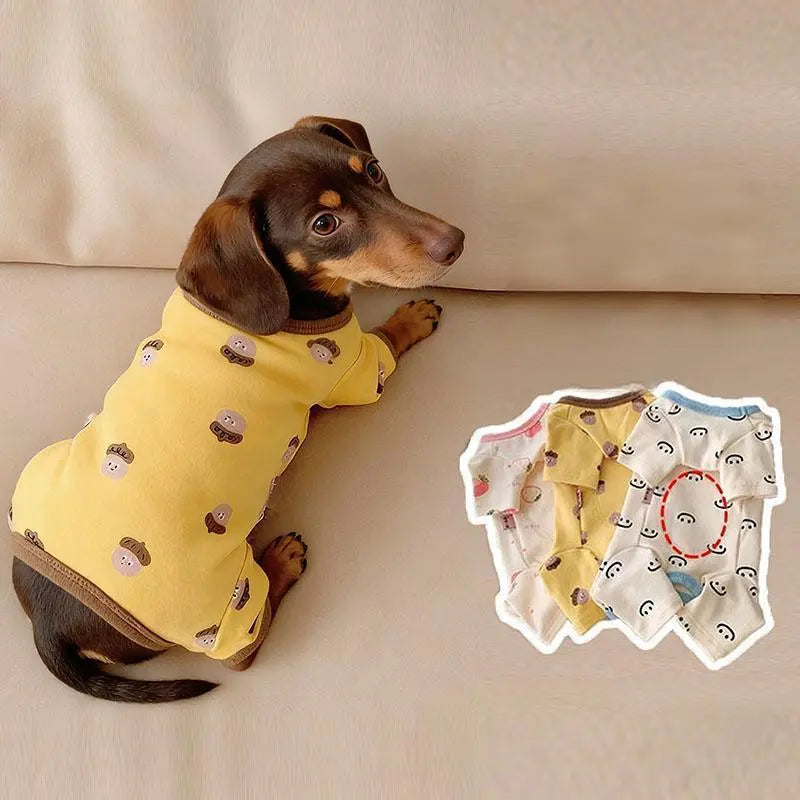 Four-Legged Dog Pajamas - Warm Tummy Cover Onesie for Small Dogs, Cozy Full Body Coat for Cold Weather, Pet Bodysuit for Teddy Yorkie Chihuahua,sohochic
