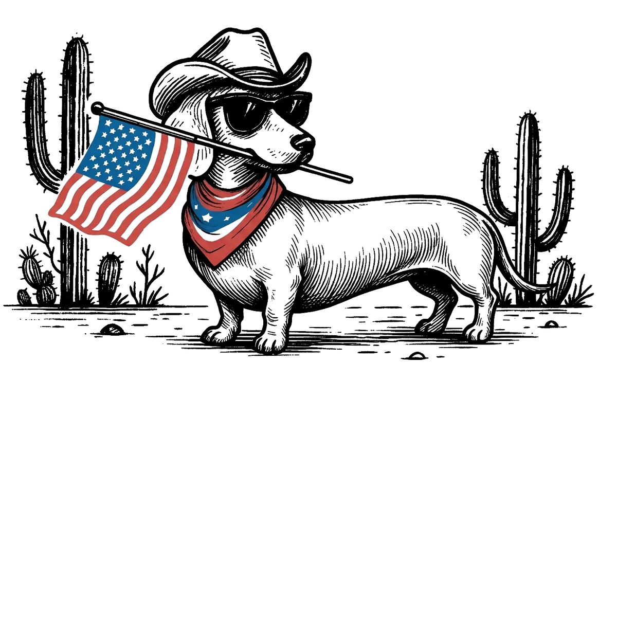 Comfort Colors Patriotic Dog T-Shirt For 50+ Dog Breeds, Western Cowboy Style, 4th Of July Gift For Dog Lovers, Usa Flag Shirt, Apparel Made In The Usa