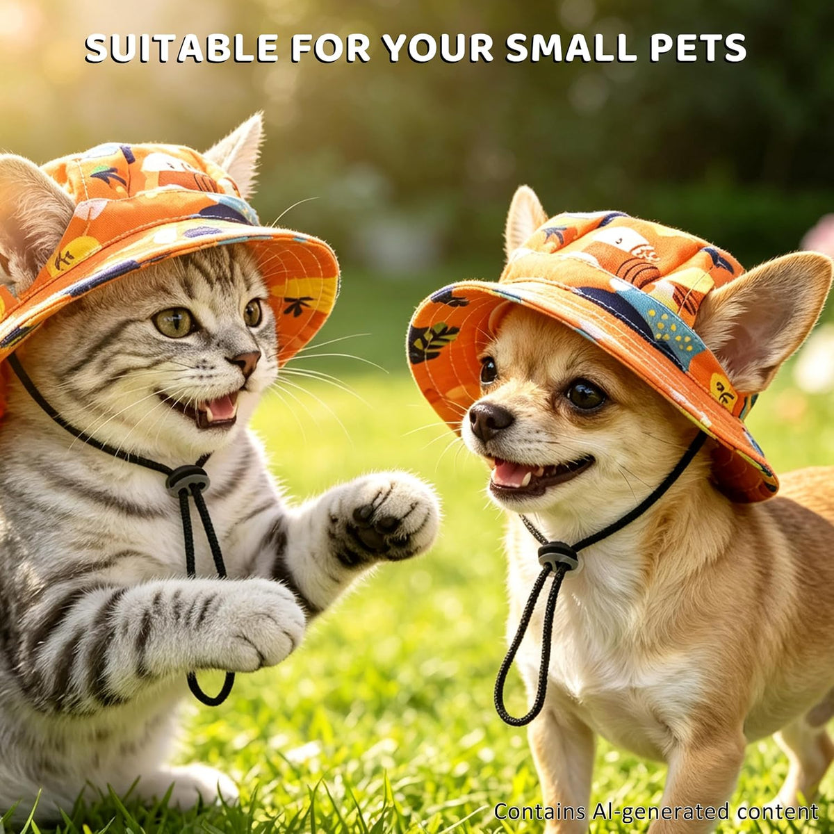 Cat Hats for Cats Only, Cat Sun Hat Sphynx Hat with Ear Hole Kitten Headwear Sun Sombrero Caps Summer Cat Cowboy Hats, Pet Chihuahua Sunscreen Baseball Outdoor Cap,Dinosaur