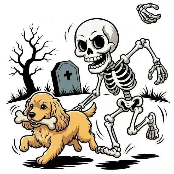 Comfort Colors Violet Custom Halloween Skeleton Dog T-Shirt, 50+ Dog Breeds Available, Funny Spooky Season Pet Lover Tee