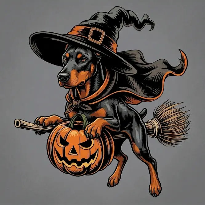 Custom Dog Comfort Colors 50+ |Funny Halloween Themed Shirt for Dog Lovers |Breed Specific Witch Costume Dog Print Tee Cute Halloween Style | Halloween Gift for Dog Lovers