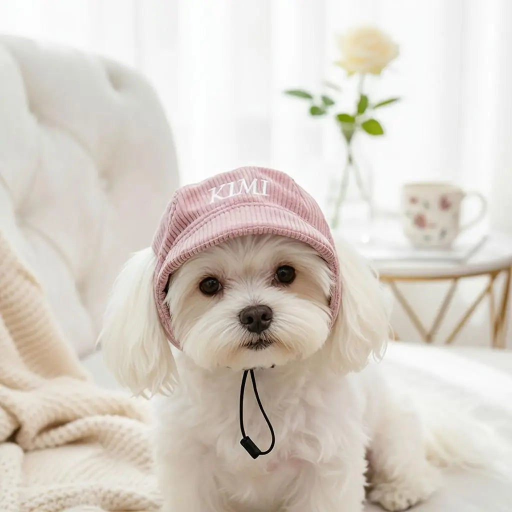 Custom Embroidered Fabric Pet Headwear - Multi-Size Dog & Cat All-Season Visor Baseball Caps, Universal Sun Protection Outdoor Pet Clothing Accessories