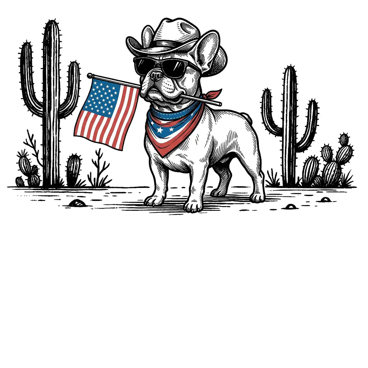 Comfort Colors Patriotic Dog T-Shirt For 50+ Dog Breeds, Western Cowboy Style, 4th Of July Gift For Dog Lovers, Usa Flag Shirt, Apparel Made In The Usa