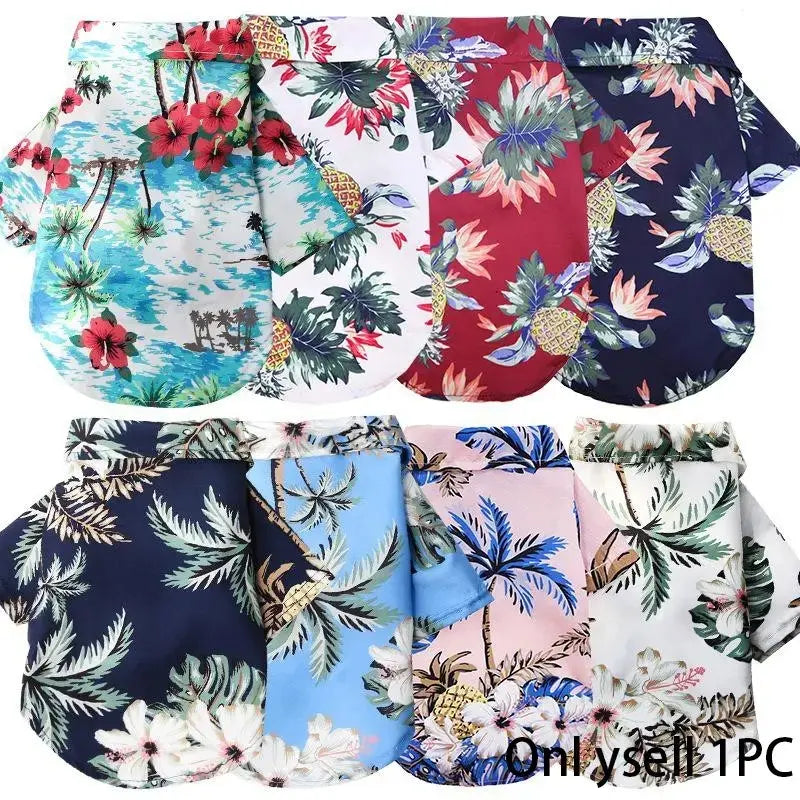 Hawaiian Style Pet Shirt, Costume, 1 Count Washable Breathable Pet Clothes, Summer Clothes for Dogs & Cats, Puppy Clothes, Pet Clothing Supplies, Husky Clothes