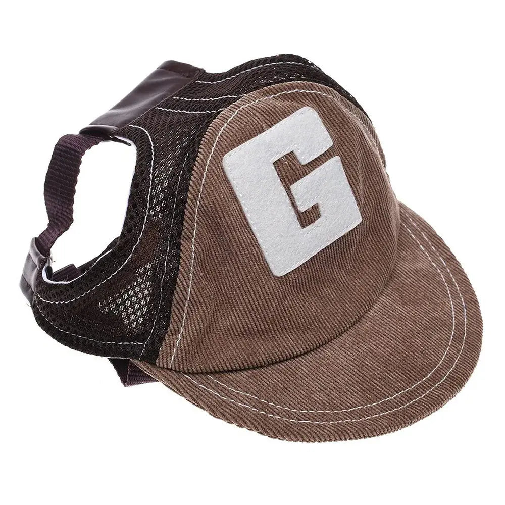 Dog Hat, Clothing, Sun Protection Baseball Cap, Adjustable Outdoor Sports Hat with Ear Holes, Suitable for Small, Medium, and Large Dogs