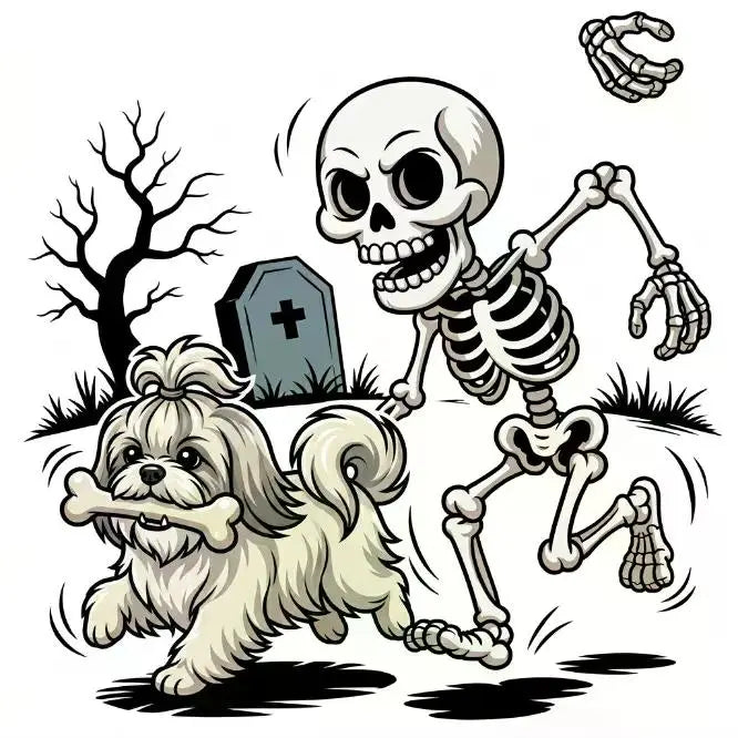 Comfort Colors Violet Custom Halloween Skeleton Dog T-Shirt, 50+ Dog Breeds Available, Funny Spooky Season Pet Lover Tee