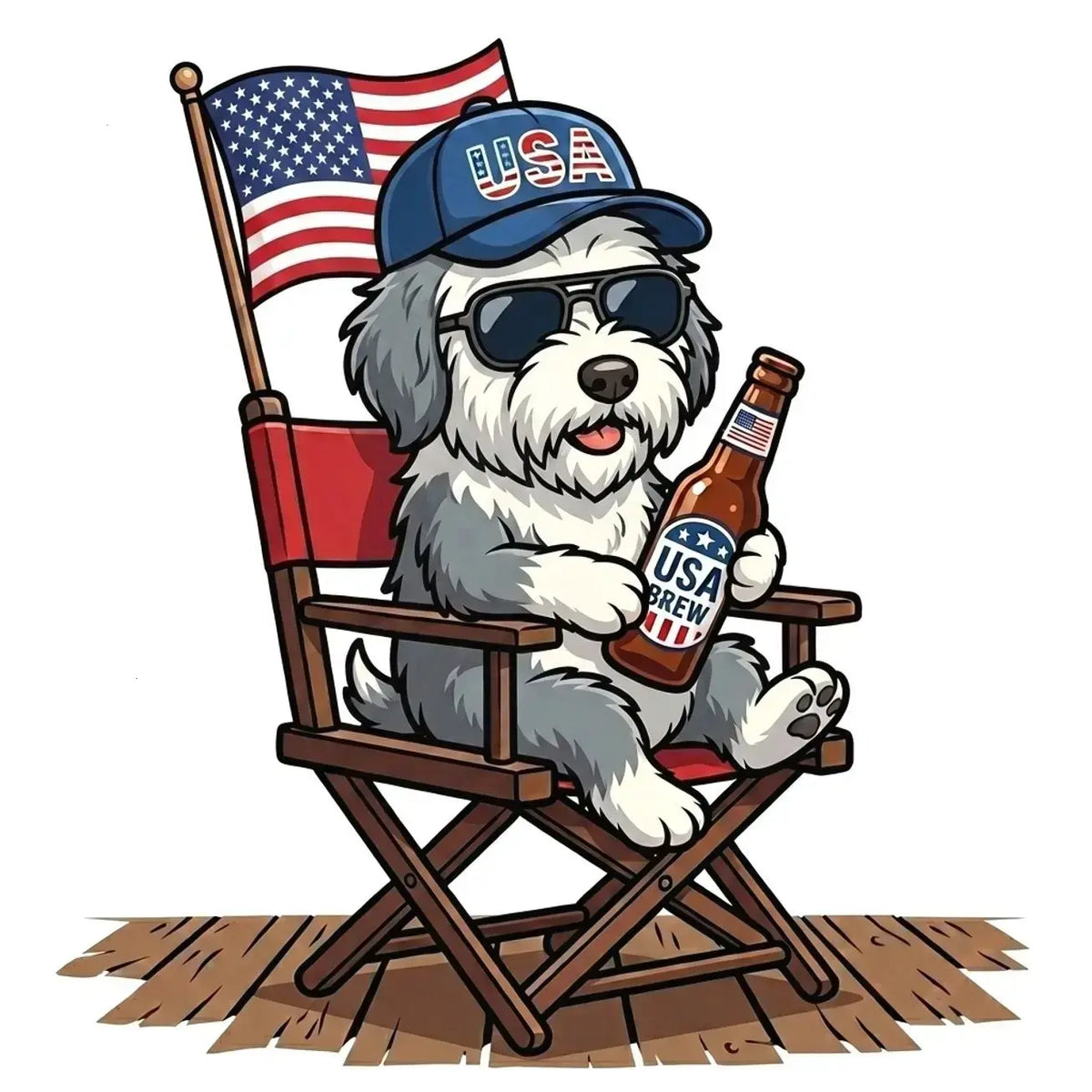 [BLUE JEAN] Comfort Colors Blue Jean Custom 50 Dog 4th of July Ivory Shirt, USA Dog Drinking Beer Tee, Patriotic Puppy Independence Day Shirt, Funny Dog