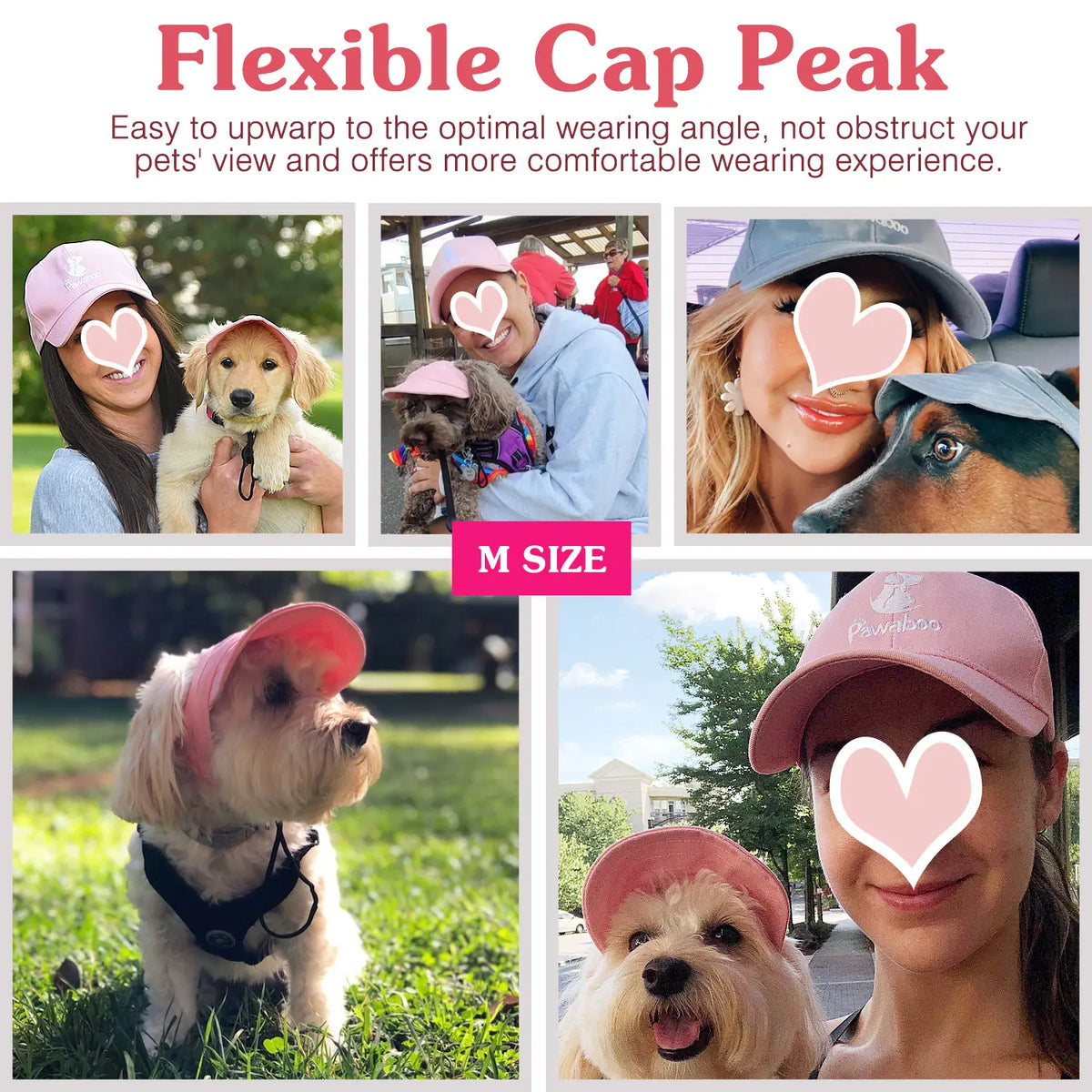 Matching Owner & Dog Baseball Cap Set  Adjustable Cotton Pet Visor with Ear Holes | UV Sun Protection Dog Mom & Dad Gift | Breathable & Machine Washable Outdoor Fashion (2PC Set)