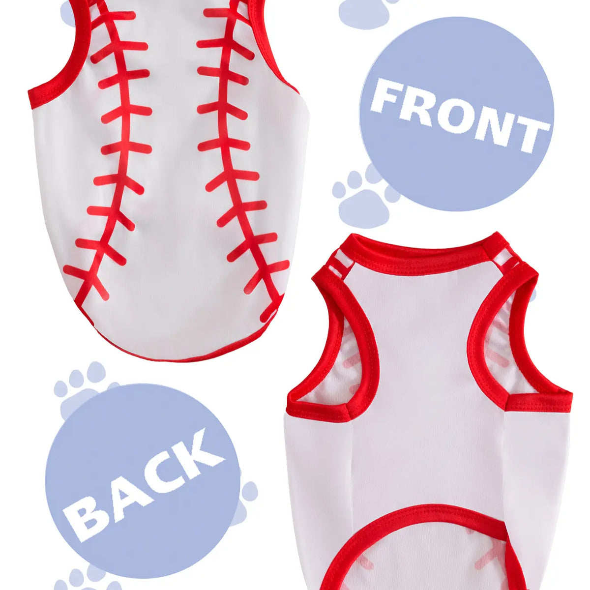 2-Pack Baseball Style Dog Tank Tops, Breathable Sleeveless Pet Clothes, Puppy Clothes, Suitable for Small to Medium Dogs, All-Season Wear