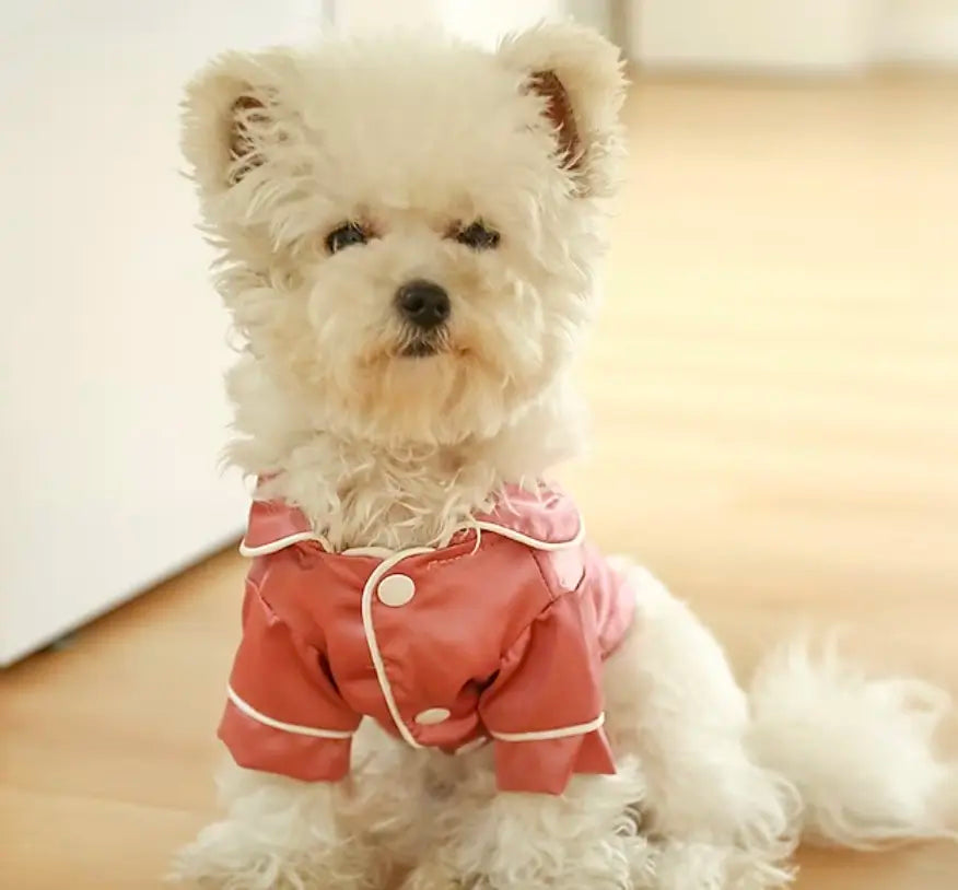 Dog clothes pink Pajamas Pet Dog Silk Pajamas, Two-legged Sleepwear Shirt, Soft and Smooth Pajama for Dogs