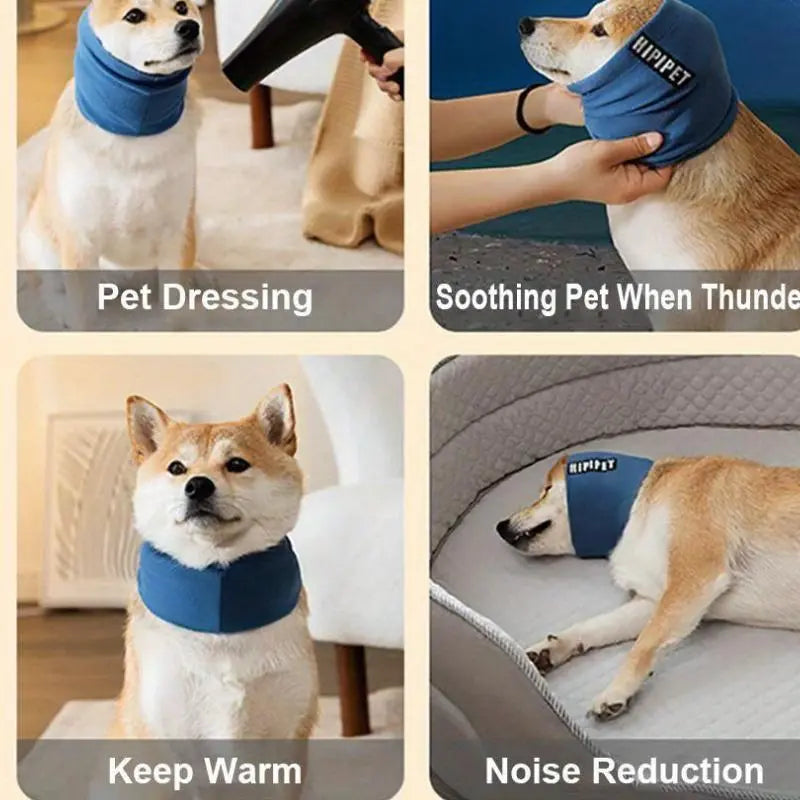Cute Noise Reduction Dog Headset, 1 Count Soft Warm Noise-proof Earmuffs, Pet Ear Cover Cloth Hat with Neck Scarf, Clothing, Protective Gear, Pet Supplies for Puppy Dogs & Cats