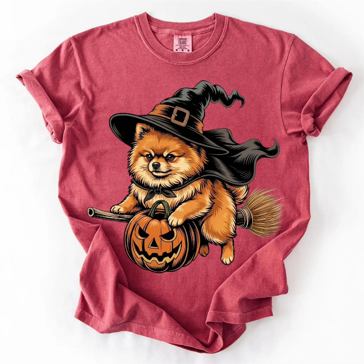 Custom Dog Comfort Colors 50+ |Funny Halloween Themed Shirt for Dog Lovers |Breed Specific Witch Costume Dog Print Tee Cute Halloween Style | Halloween Gift for Dog Lovers