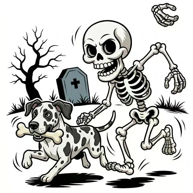Comfort Colors Violet Custom Halloween Skeleton Dog T-Shirt, 50+ Dog Breeds Available, Funny Spooky Season Pet Lover Tee