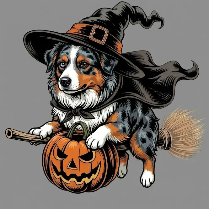 Custom Dog Comfort Colors 50+ |Funny Halloween Themed Shirt for Dog Lovers |Breed Specific Witch Costume Dog Print Tee Cute Halloween Style | Halloween Gift for Dog Lovers