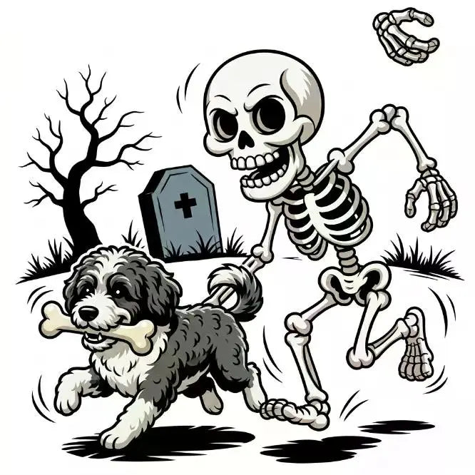 Comfort Colors Violet Custom Halloween Skeleton Dog T-Shirt, 50+ Dog Breeds Available, Funny Spooky Season Pet Lover Tee