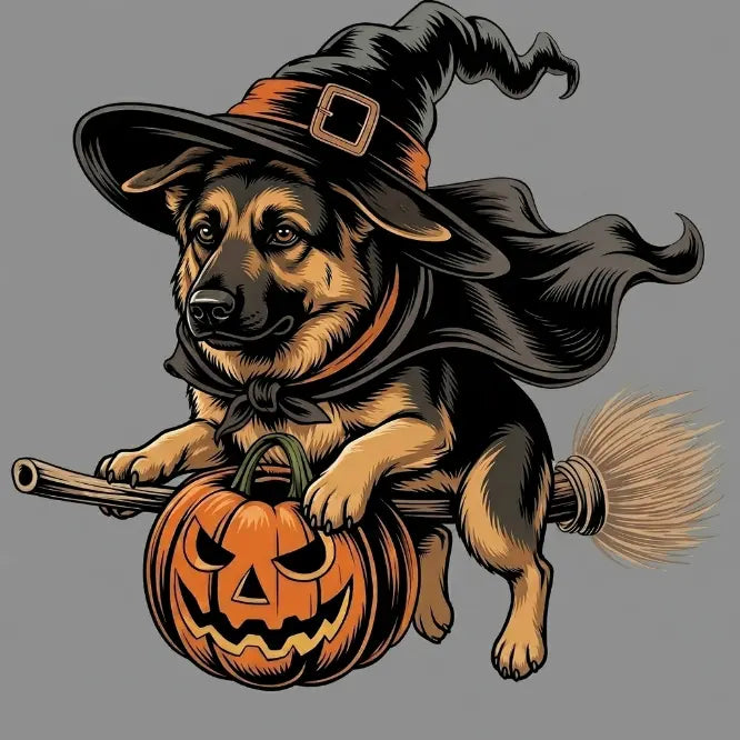 Custom Dog Comfort Colors 50+ |Funny Halloween Themed Shirt for Dog Lovers |Breed Specific Witch Costume Dog Print Tee Cute Halloween Style | Halloween Gift for Dog Lovers