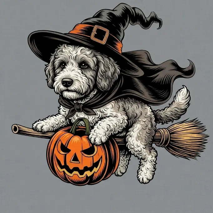 Custom Dog Comfort Colors 50+ |Funny Halloween Themed Shirt for Dog Lovers |Breed Specific Witch Costume Dog Print Tee Cute Halloween Style | Halloween Gift for Dog Lovers