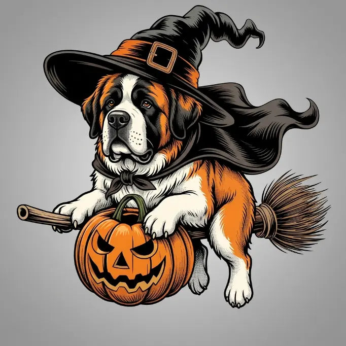 Custom Dog Comfort Colors 50+ |Funny Halloween Themed Shirt for Dog Lovers |Breed Specific Witch Costume Dog Print Tee Cute Halloween Style | Halloween Gift for Dog Lovers