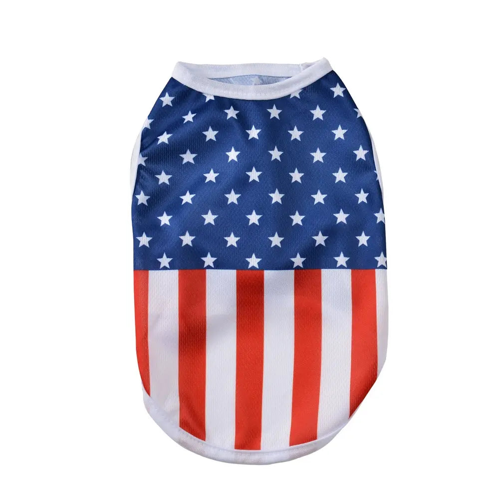 American Flag Dog Vest, Breathable Mesh Soft Lightweight, Small Dogs Patriotic Summer Clothes, Pet Clothing for Spring and Summer, Puppy Clothes