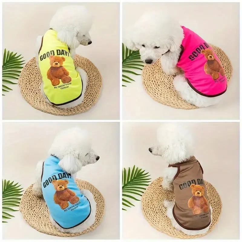 6pcs Pet Vest Set, Sleeveless Breathable Lightweight Spring Summer Apparel for Small-Medium Dogs & Cats, Pet Clothes