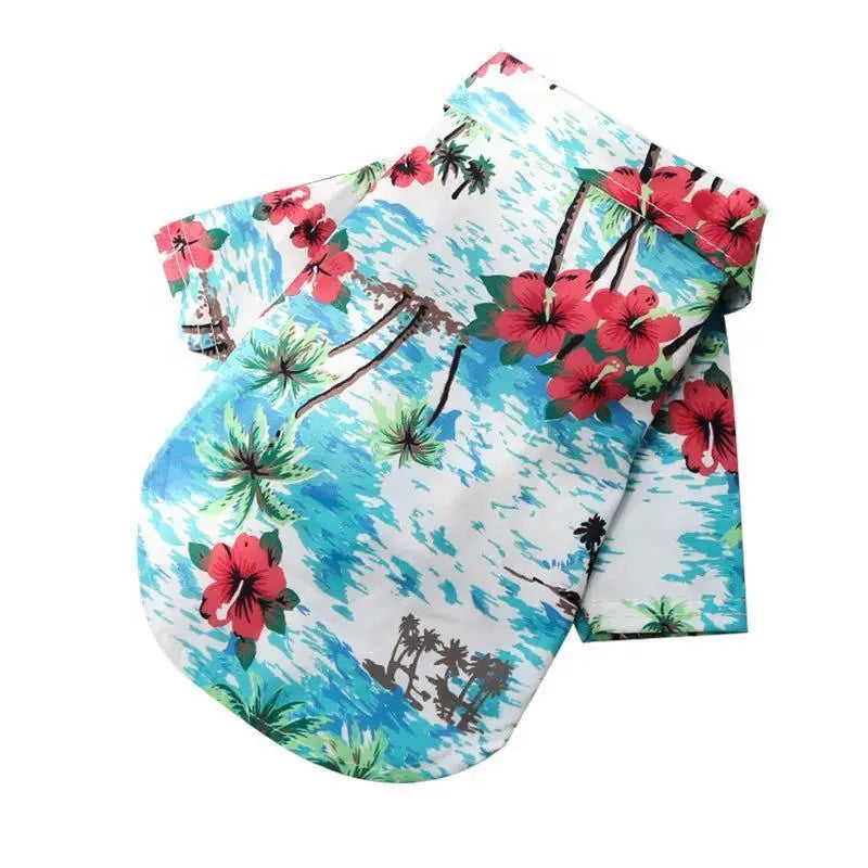 Dog & Cat 1-Piece Hawaiian Shirt, Vibrant Flower & Pineapple Print Casual Summer Pet Clothing for Small-Medium Puppies, One-Piece