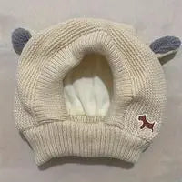 Polyester Knitted Dog Hat - One-Size, Quiet Ears Noise Protection, Soft Winter Warmth, Comfortable Orange Hoodie for Medium & Large Dogs