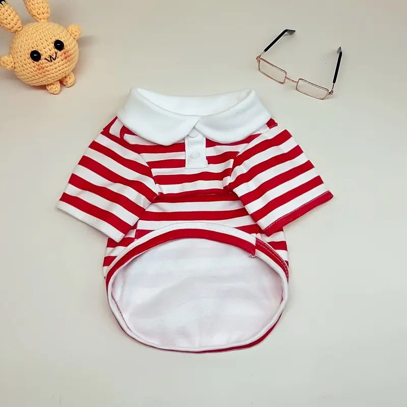 Striped Shirt, Scratch-resistant Dog T-shirt, Lightweight Summer Pet Clothing Suitable for the Beach and Hiking
