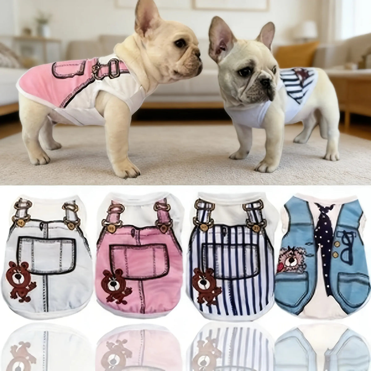 Small Dog Breathable Lightweight Short-Sleeved Vest Shirt - Casual Daily Wear Pet Clothing for Teddy Bear Supplies, Size S