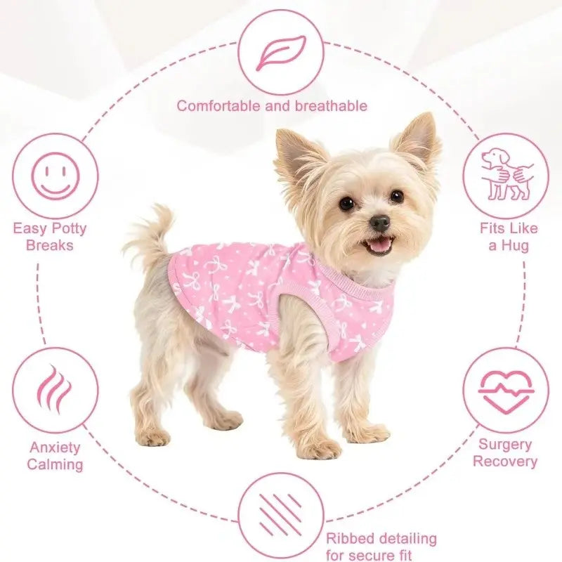 Pet Clothing, Bowknot Dog Vest, Lightweight Breathable Short Sleeve, Large Dogs, Poodle, Fashionable Pet Apparel, Puppy Clothes, Dachshund Clothes