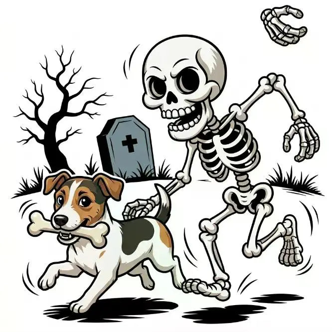 Comfort Colors Violet Custom Halloween Skeleton Dog T-Shirt, 50+ Dog Breeds Available, Funny Spooky Season Pet Lover Tee