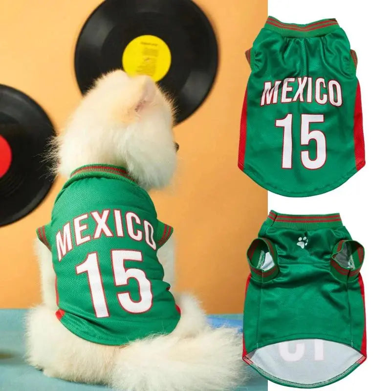 Breathable Mesh Fabric Pet Sports T-Shirts - Multi-Size Summer Basketball Jerseys for Small & Large Pets (S, XXL Sizes for Schnauzer, Teddy, Puppies, Cats)