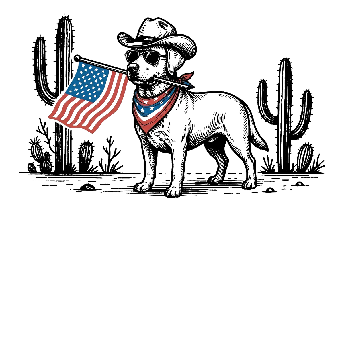 Comfort Colors Patriotic Dog T-Shirt For 50+ Dog Breeds, Western Cowboy Style, 4th Of July Gift For Dog Lovers, Usa Flag Shirt, Apparel Made In The Usa