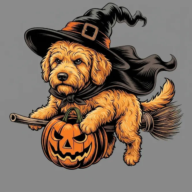 Custom Dog Comfort Colors 50+ |Funny Halloween Themed Shirt for Dog Lovers |Breed Specific Witch Costume Dog Print Tee Cute Halloween Style | Halloween Gift for Dog Lovers